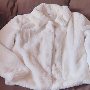 Epic Threads White Faux Fur Kids Jacket